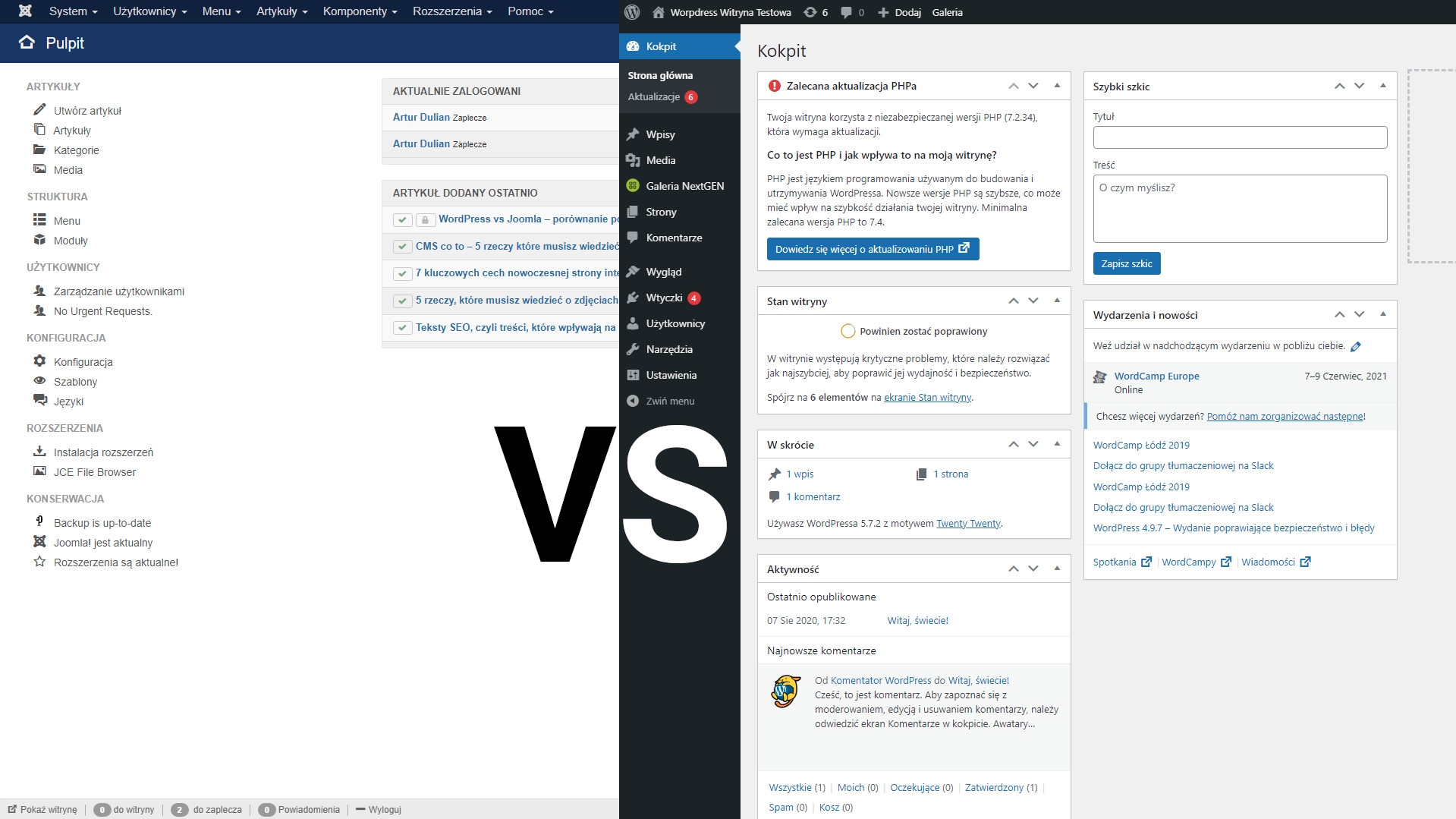 wordpress vs joomla porownanie cms