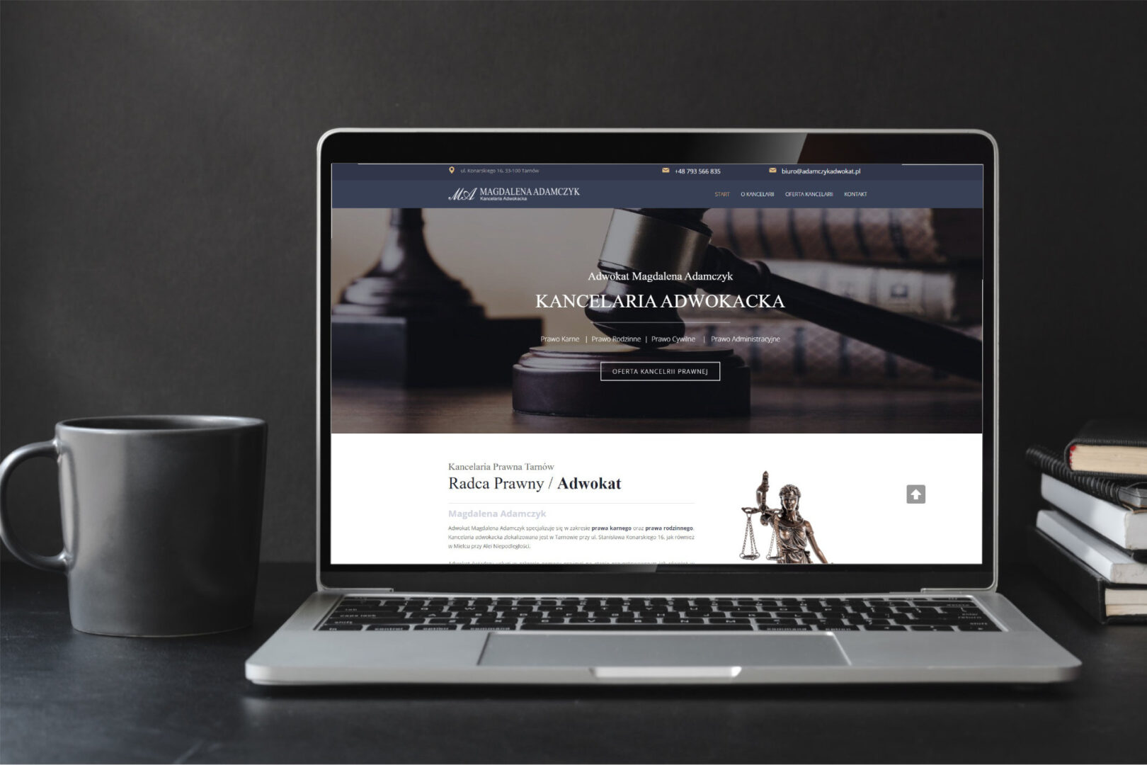 Strona internetowa dla kancelarii adwokackiej