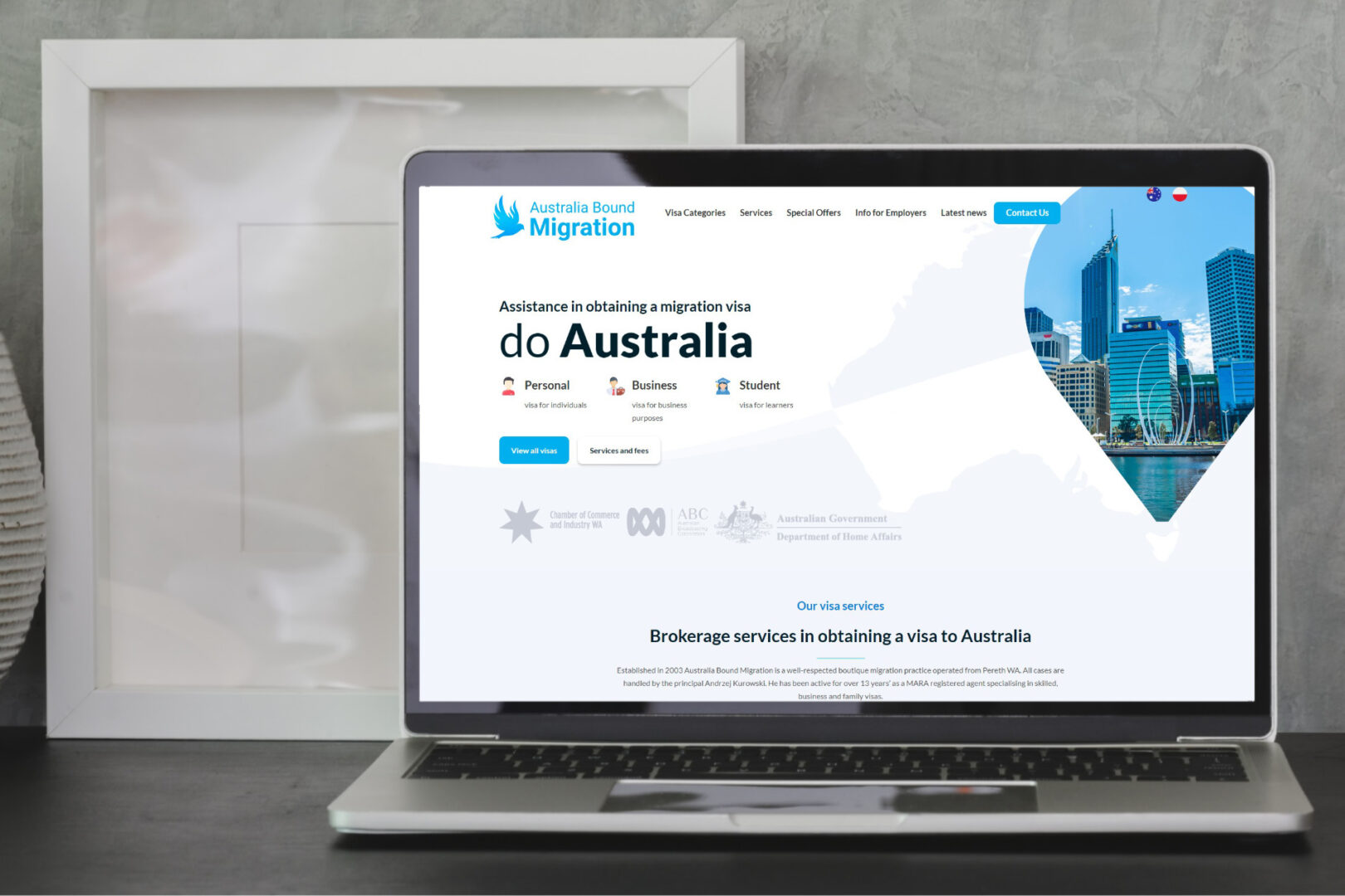 Strona internetowa biura australia