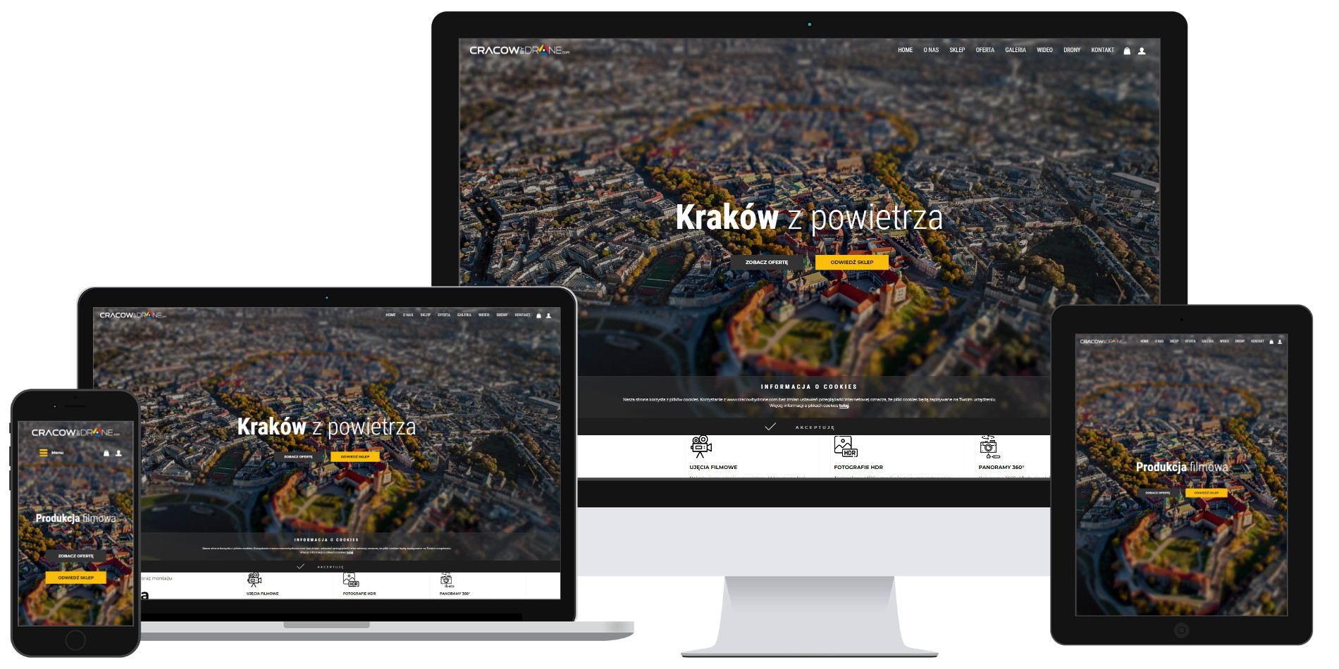 Sklep internetowy ze zdjęciami z drona CracowbyDrone 2 Sklep internetowy ze zdjęciami z drona projekt i wykonanie