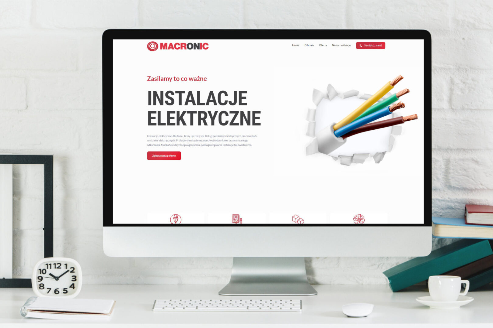 Strona internetowa dla firmy elektrycznej Macronic 1 Strona internetowa dla firmy elektrycznej