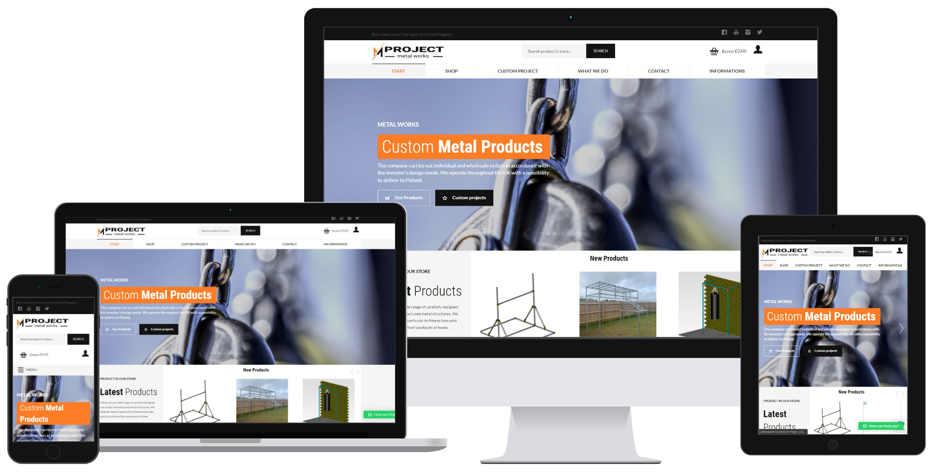 Sklep internetowy z produktami z metalu projekt i wykonanie