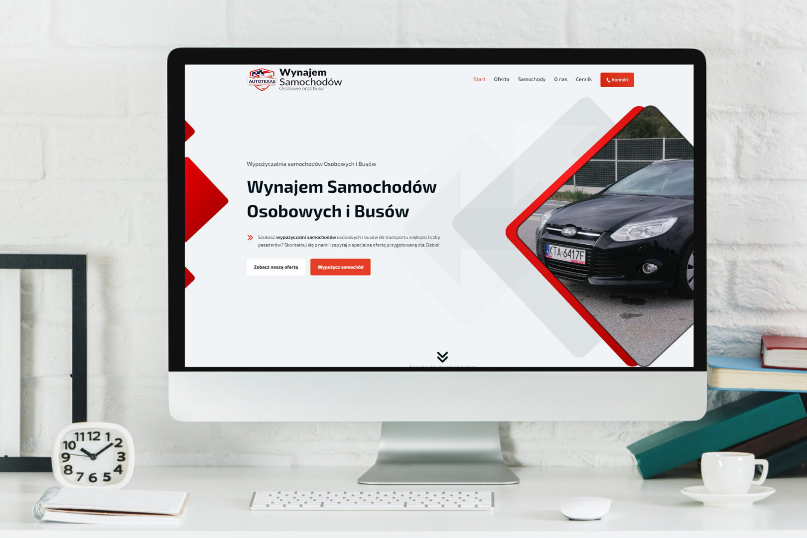 Strona internetowa wypożyczalni samochodów