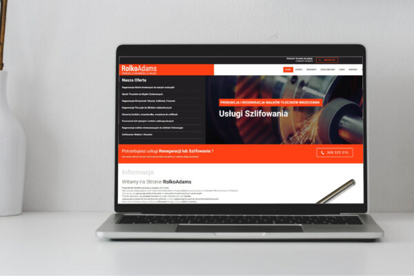 Strona internetowa usług szlifierskich RolkoAdams