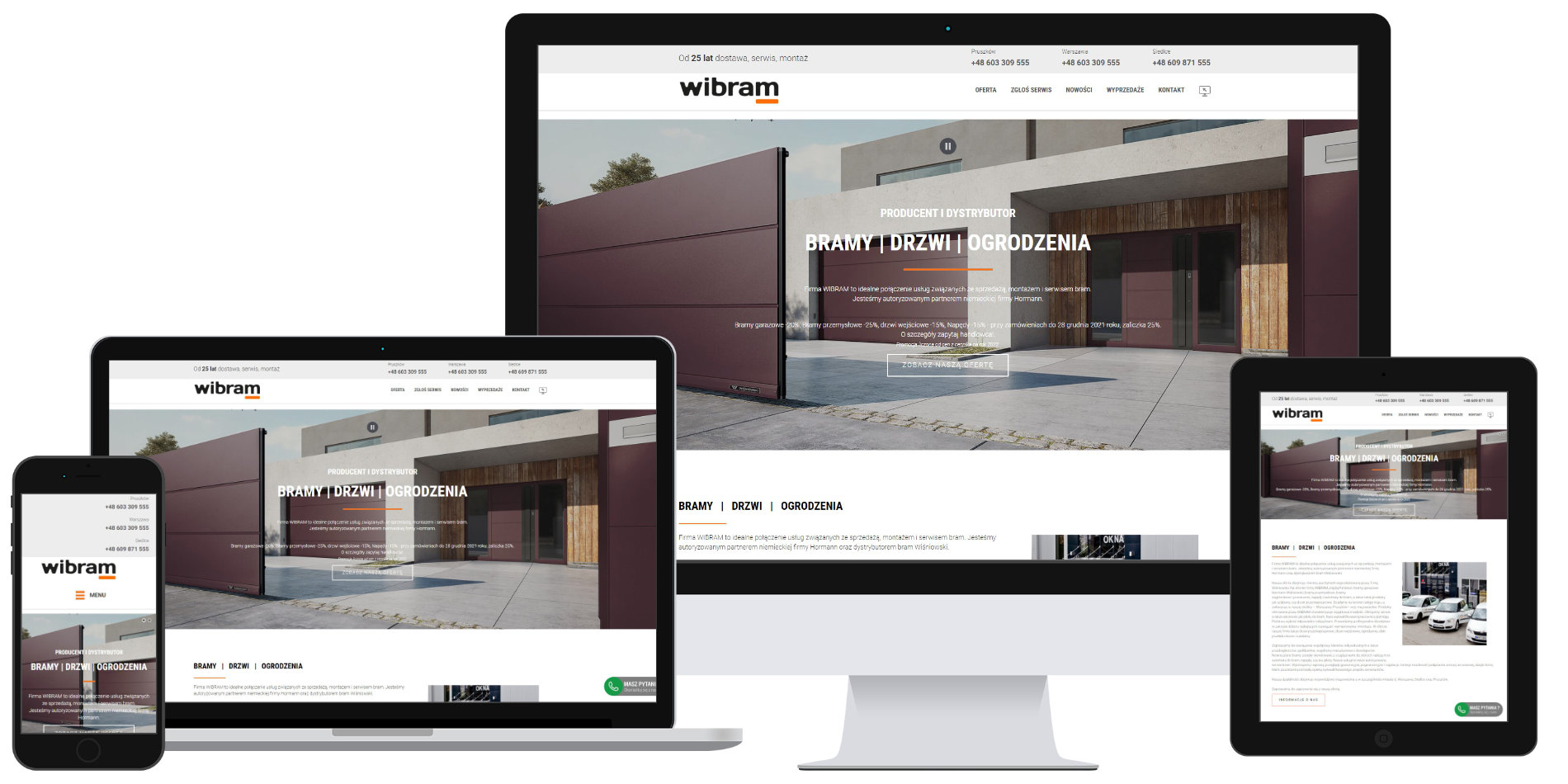 Strona internetowa producenta bram Wibram 2 Strona internetowa producenta bram