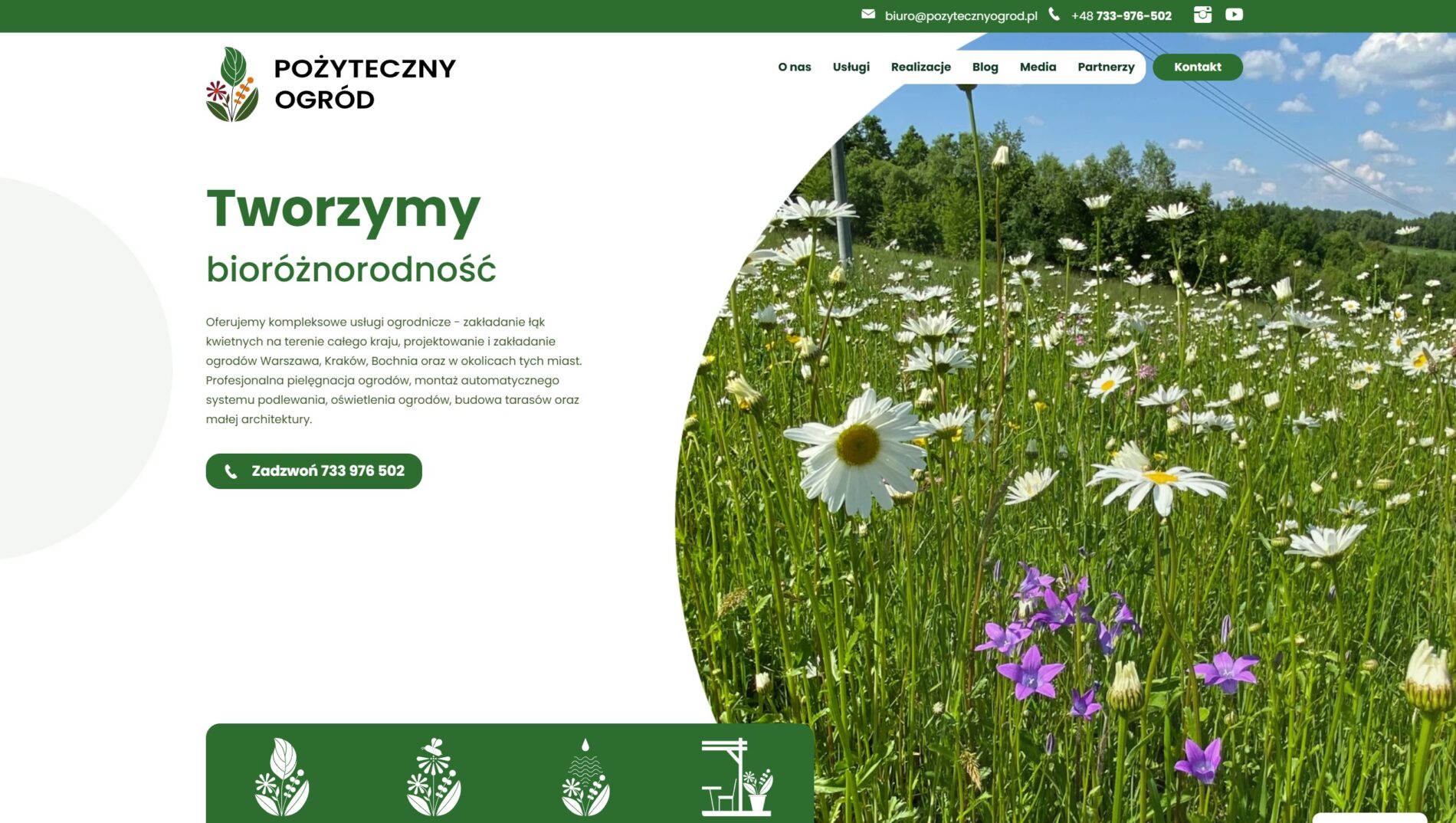 Strony internetowe dla ogrodników i firm ogrodniczych 2 strona www dla firmy ogrodniczej