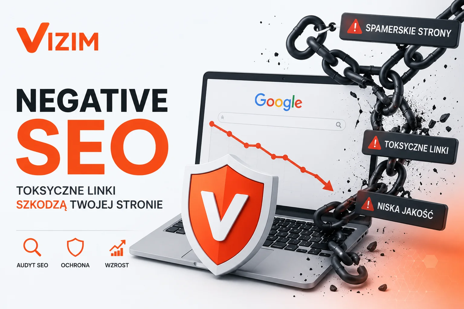Negative SEO – toksyczne linki prowadzące do spadku widoczności strony internetowej w Google