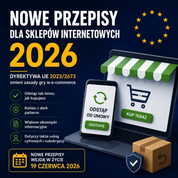 Nowe przepisy dla sklepów internetowych 2026. Dyrektywa UE 2023/2673 zmieni WooCommerce i PrestaShop Nowe przepisy dla sklepów internetowych 2026. Dyrektywa UE 2023/2673 zmieni WooCommerce i PrestaShop